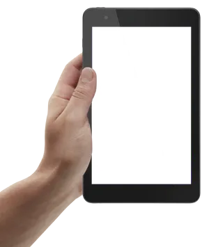 Hand Holding Tablet Mockup PNG Image