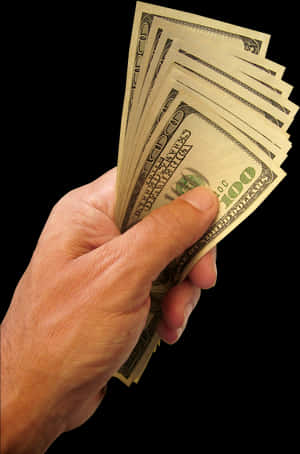 Hand Holding U S Dollar Bills PNG