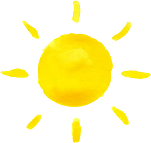 Hand Painted Cartoon Sun PNG Image