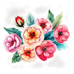 Hand Painted Flowers Watercolor PNG 05252024 PNG image with transparent background