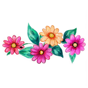 Hand Painted Flowers Watercolor PNG 05252024 PNG image with transparent background