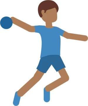 Handball Player Throwing Ball PNG Image