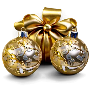 Handcrafted Gold Christmas Decor Png 06262024 PNG Image