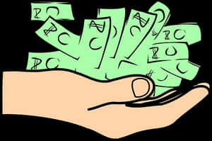 Handfulof Cash Illustration PNG with transparent background
