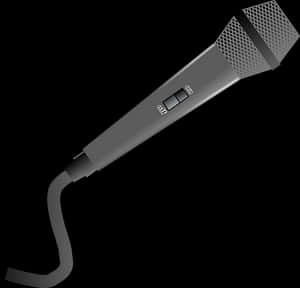 Handheld Microphoneon Dark Background PNG image with transparent background