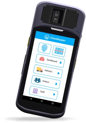 Handheld Scannerwith Cloud Apper Screen PNG Image