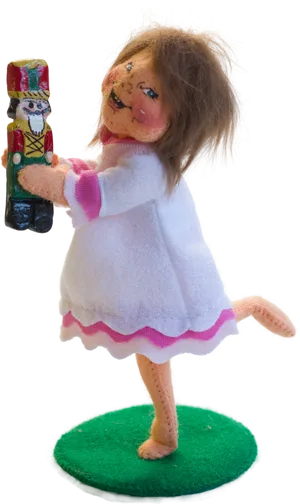 Handmade Felt Doll With Nutcracker PNG Image