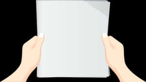 Hands Holding Blank Paper PNG with transparent background