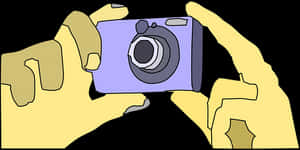 Hands Holding Camera Illustration PNG image with transparent background