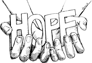 Clipart Hands God - Hope Clipart Black And White, HD Png Download PNG