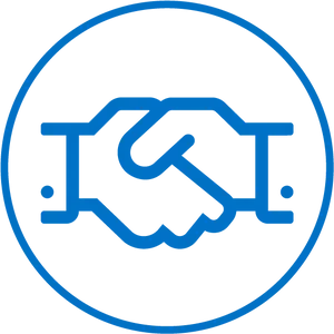 Handshake Icon Blue Background PNG Image