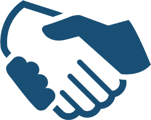 Handshake Icon Blue Background PNG image with transparent background