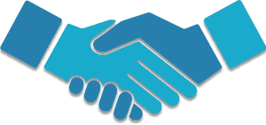Handshake Icon Blue Background PNG image with transparent background