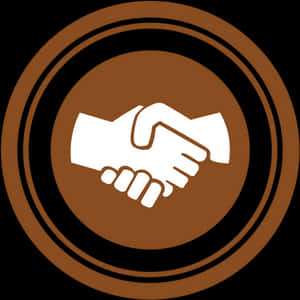 Handshake Icon Brown Background PNG image with transparent background