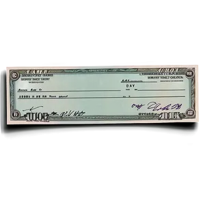 Handwritten Bank Check Replica Png 06292024 PNG Image