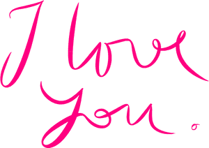 Handwritten I Love You Script PNG image with transparent background