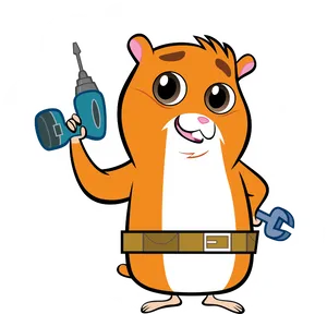 Handy Hamster_ Cartoon_ Character PNG Image