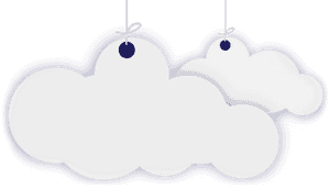 Hanging Clouds Decoration PNG image with transparent background