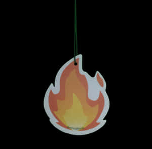 Hanging Fire Emoji Air Freshener PNG image with transparent background