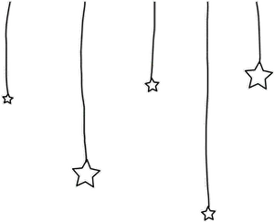 Hanging Stars Sketch PNG Image