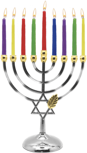 Candle Menorah Set Chrome Plated W/ Gold Tips - Hair Fork, HD Png Download PNG image with transparent background