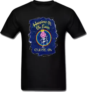 Happiest Girl On Earth T Shirt Design PNG Image