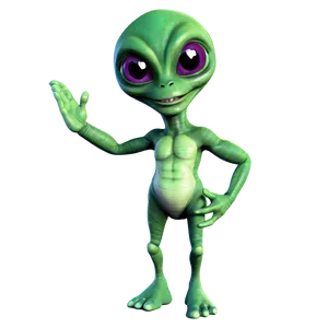 Happy Alien Cartoon Png Xed PNG Image