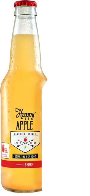 Happy Apple Cannabis Infused Drink Bottle PNG Image