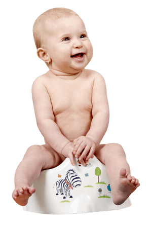 Happy Baby On Potty Chair PNG image with transparent background