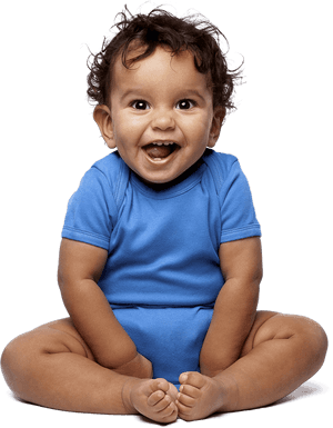 Happy Babyin Blue Onesie PNG image with transparent background
