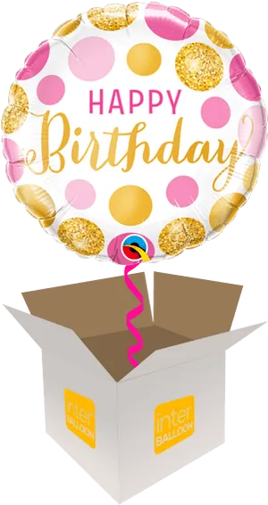 Happy Birthday Balloonin Box PNG Image