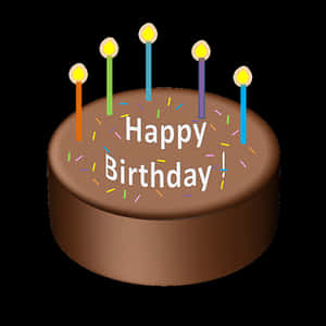Happy Birthday Cake With Candles PNG with transparent background