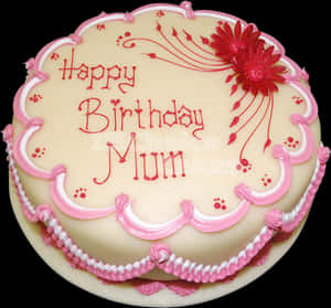 Happy Birthday Mum Cake PNG image with transparent background
