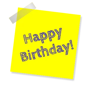 Happy Birthday Note Image PNG Image