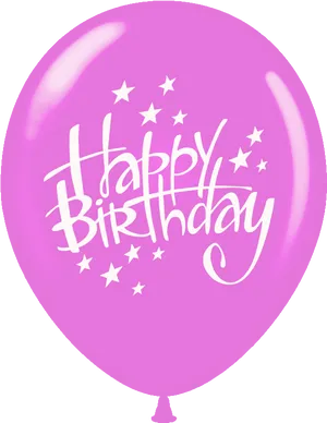 Happy Birthday Pink Balloon PNG Image