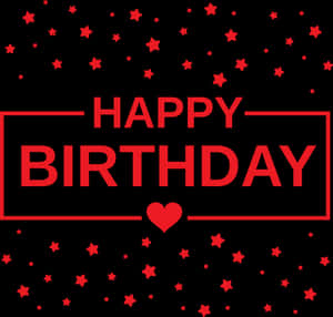 Happy Birthday Redand Black Graphic PNG with transparent background