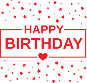 Happy Birthday Redand Black Graphic PNG Image