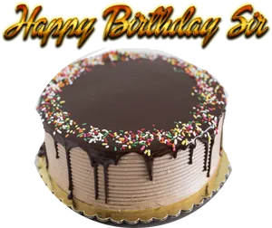 Happy Birthday Sir Cake Image PNG Image