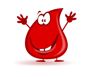 Happy Blood Drop Character PNG Image