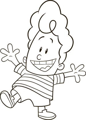 Happy Boy Cartoon Character PNG with transparent background