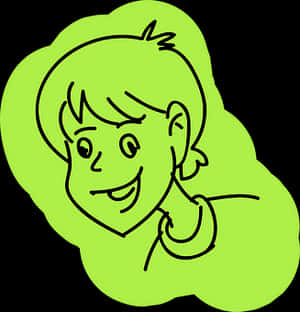 Happy Boy Cartoon Outline PNG image with transparent background