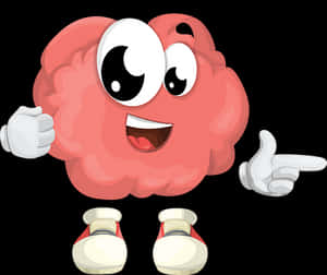 Happy Brain Character Cartoon PNG image with transparent background