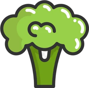 Happy Broccoli Cartoon Character PNG Image