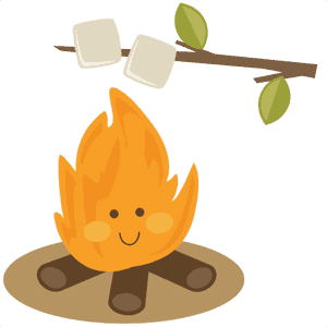 Camping Clipart Small Campfire - Campfire Marshmallow Clipart PNG with transparent background