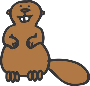 Happy Cartoon Beaver PNG Image