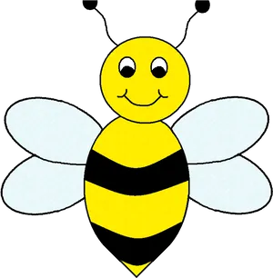 Happy Cartoon Bee Clipart PNG Image