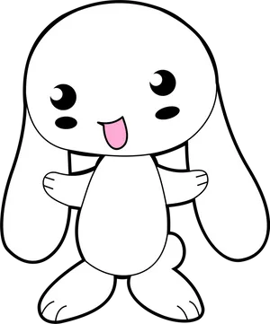 Happy Cartoon Bunny PNG Image