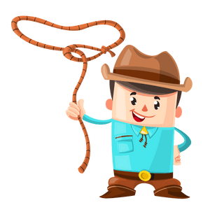 Happy Cartoon Cowboywith Lasso.png PNG image with transparent background