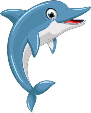 Happy Cartoon Dolphin PNG Image