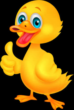 Happy Cartoon Duck Giving Thumbs Up PNG image with transparent background